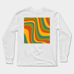 70's groovy wavy pattern Long Sleeve T-Shirt